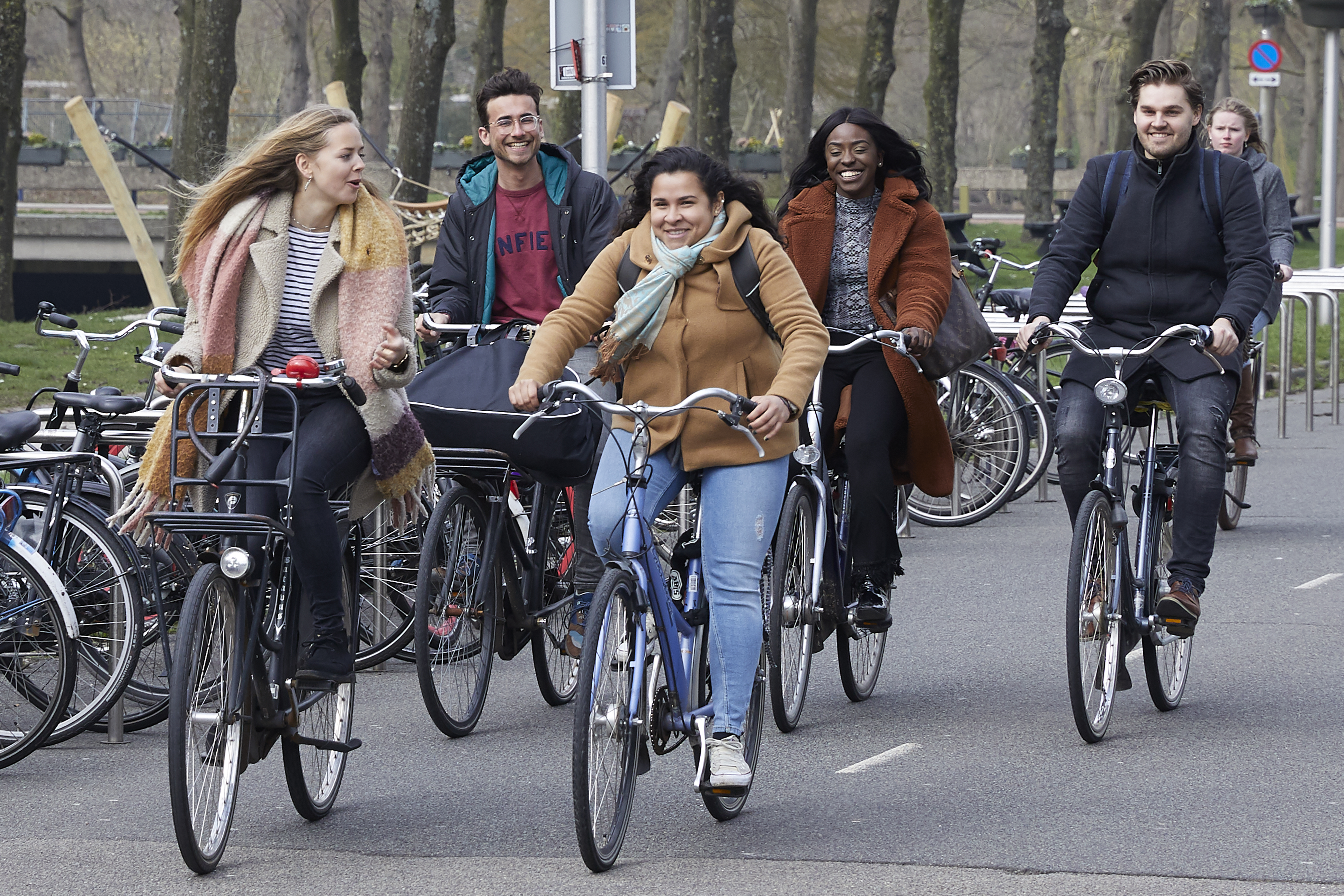 Studenten op de fiets