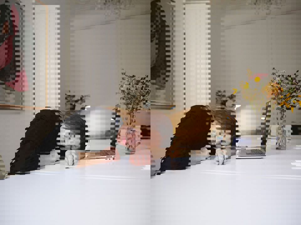 Slapende Vrouw Laptop