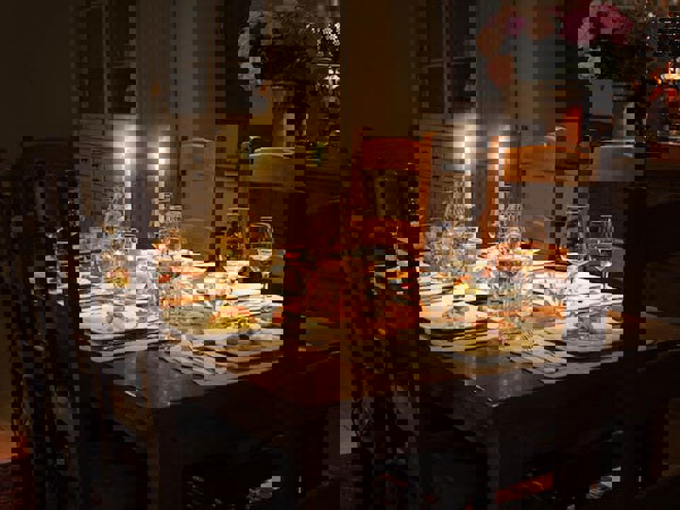 Gedekte Tafel Voor Kerstdiner