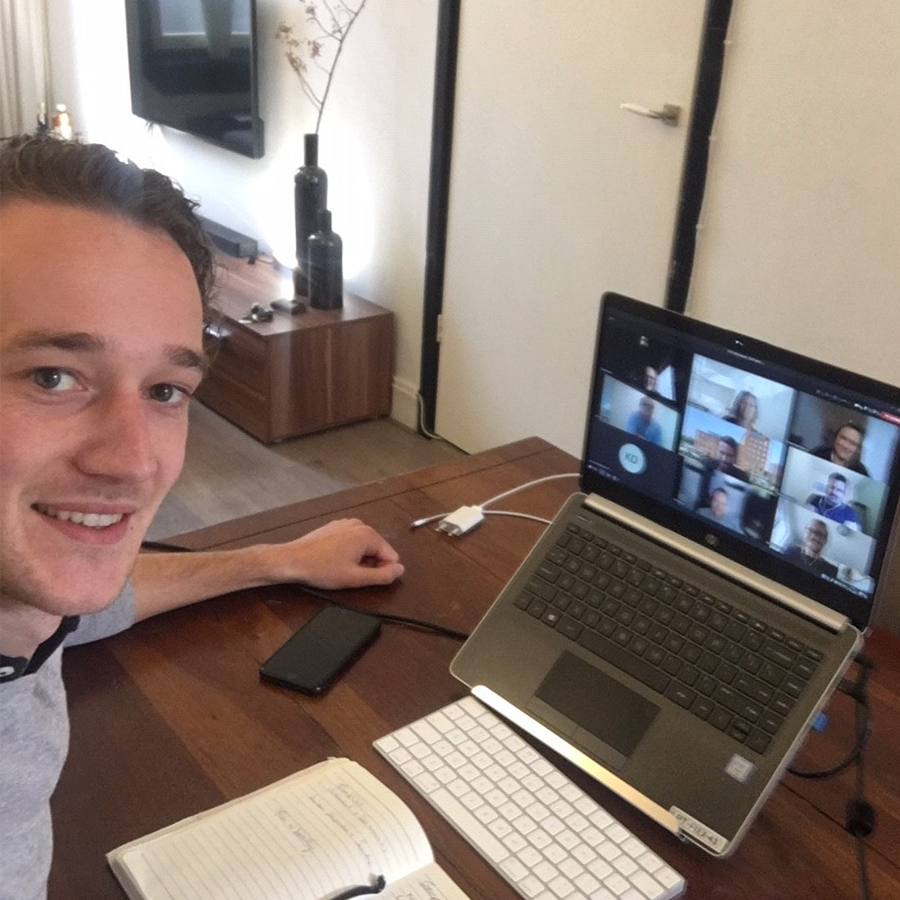 Luuk Pouwer aan het werk